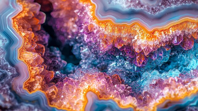 Geode texture, crystal, gemstone, colorful, vibrant, patterned,