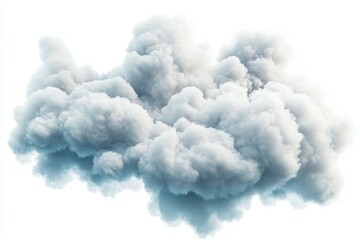 3d realistic big fluffy cloud on sky isolated on white background