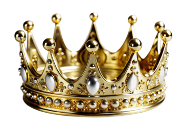 Shiny Golden Crown Graphic Isolated for High-Quality Digital Art and Print
