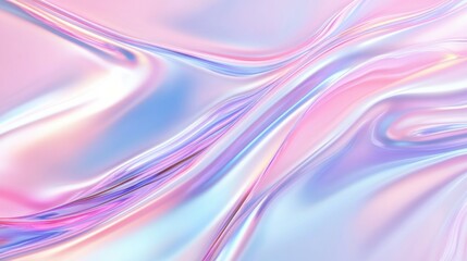 iridescent holographic Abstract trendy background. Holography abstract background in blue pink colors. Hologram color wrinkled pearlescent foil.