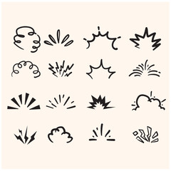 Cartoon doodle bomb explosion With illustration style doodle and line art