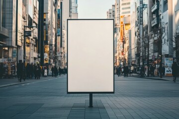 Empty street billboard mockup in a park surrounded by trees and walking paths during early afternoon with diffused natural lighting.