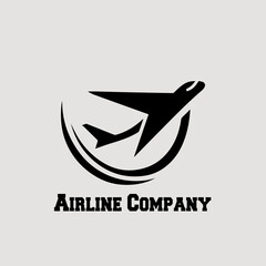 simple minimalist airplane logo