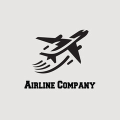 simple minimalist airplane logo