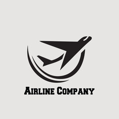 simple minimalist airplane logo