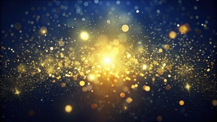 Fototapeta premium A mesmerizing swirl of golden and blue lights dances in the night, capturing the essence of celebration and joy during a festive occasion. Generative AI