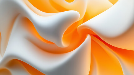 Abstract orange and white wavy shape background design