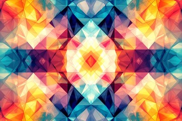 Obraz premium Abstract Geometric Pattern with Vibrant Colors created with Generative AI