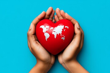 World Heart Day as a global movement for heart health, depicted in an illustration with hands holding a heart, symbolizing global unity