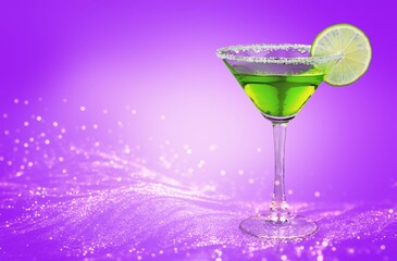 Tasty alcohol citrus cocktail drink in glass