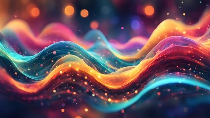A colorful wave with a lot of sparkles