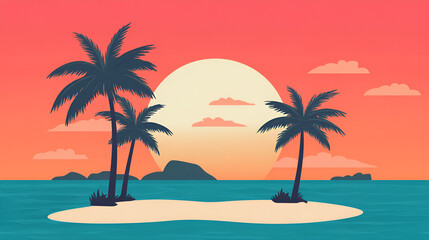 Escape to Paradise: A Tranquil Island Sunset