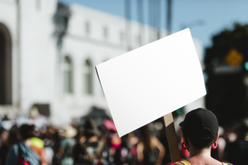 Protest sign png transparent mockup
