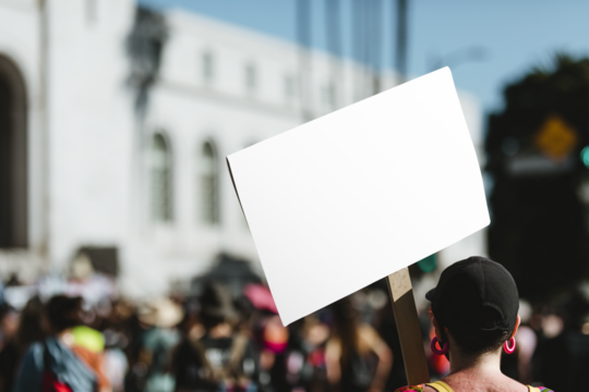 Protest sign png transparent mockup