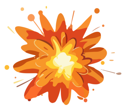 PNG explosion element, transparent background