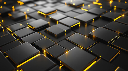 Obraz premium Abstract colorful business connection of lines from nodes It is connected to endless nodes and represents the innovation of communication in the network with black background