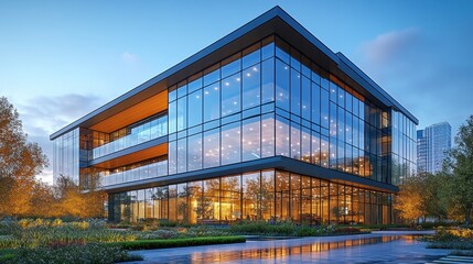 Fototapeta premium Modern Glass Office Building