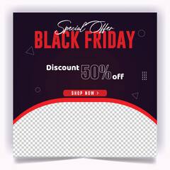 Black friday sale social media post banner or square instagram web banner template design template