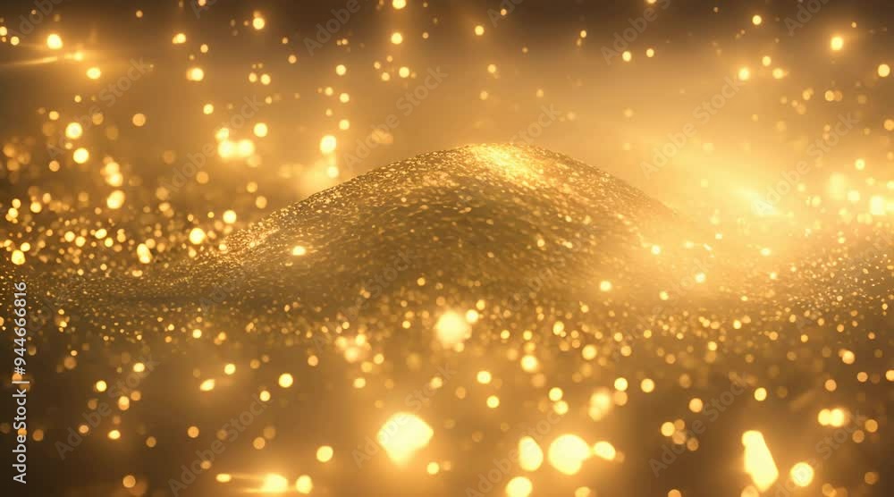 Poster gold glitter background with sparkle shine light confetti abstract motion background shining gold pa