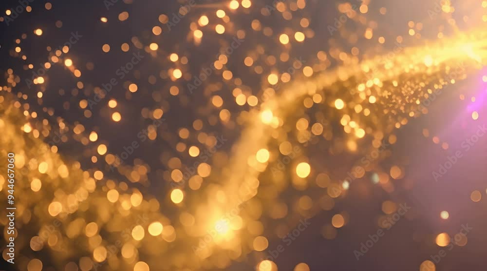 Poster gold glitter background with sparkle shine light confetti abstract motion background shining gold pa