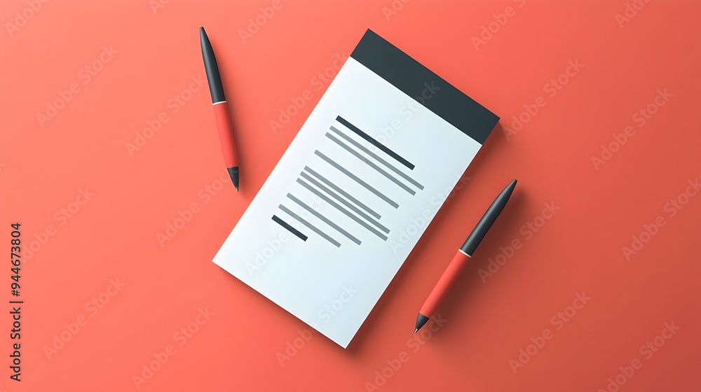 Poster minimalist document icon representing simplicity and efficiency in office work