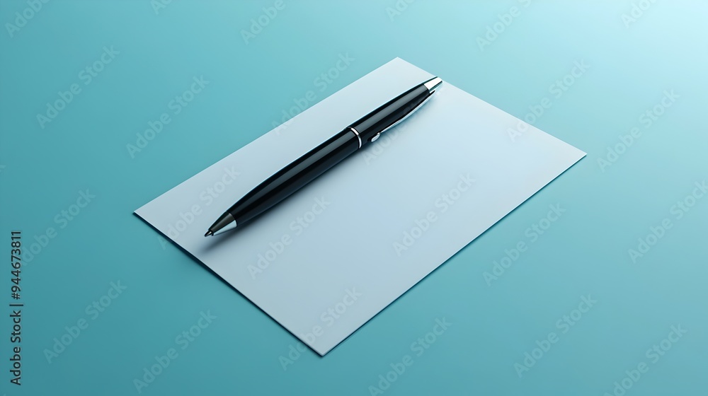 Aufkleber minimalist document icon with clean sheet and pen for simple workspace efficiency