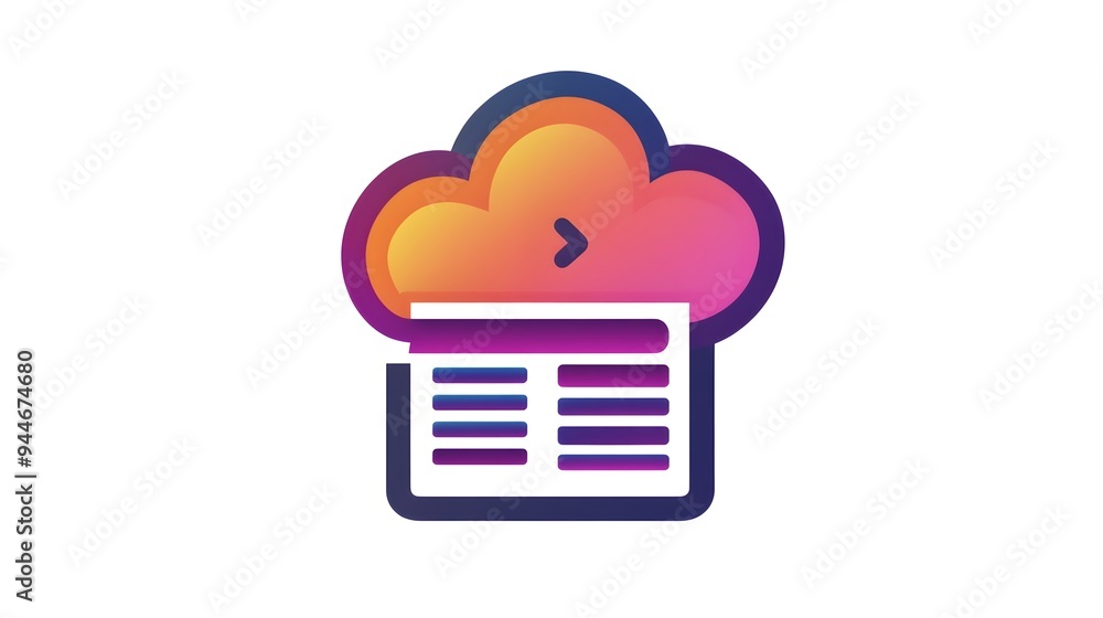 Aufkleber modern icon of a document with a cloud representing cloud storage and accessibility