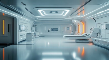 Futuristic Medical Examination Room Interior