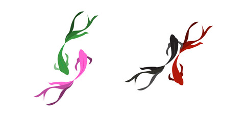 illustration vector graphic of tribal art tattoo fish koi