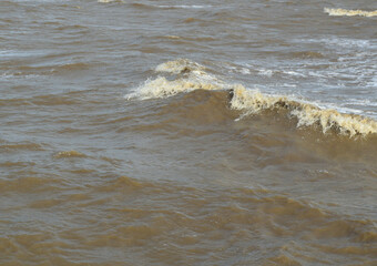 waves of the sea in the evening
