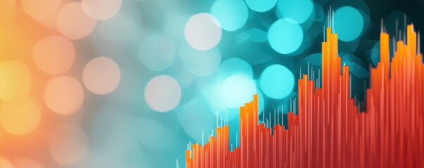 Fototapeta premium Abstract visualization of sound waves with vibrant colors, creating a dynamic and modern atmosphere suitable for various themes.