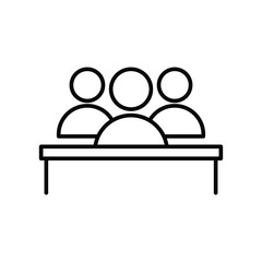 Jury group committee line icon, People jury icon isolated on white background. Vector illustration.