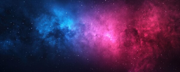 A stunning cosmic scene depicting vibrant pink and blue nebulae against a starry background, highlighting the beauty of deep space.