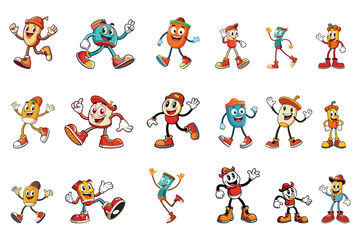 Playful Cartoon Legs: A Versatile Character Set with various footwear