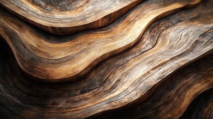 Obraz premium Close-Up of Earthy-Toned Wood Grain, Revealing the Intricate Details of Natural Timber, A Beautiful Texture for Design and Inspiration