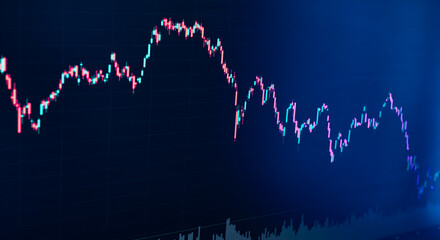 Stock market chart graph accounting display price digital marketing success background, growth maoney diagram management financial curreency exchange trade indicator buy sell index share price.