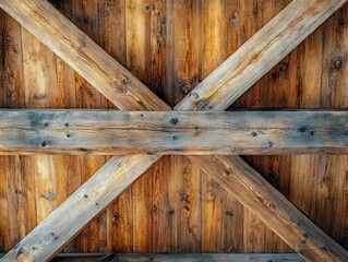 Rustic Wooden Ceiling Beams in a Geometric Pattern, Earthy Tones and Natural Beauty of Wood, Architectural Design Inspiration
