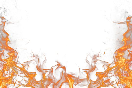 PNG  a photo of a *flame border*, isolated on black background --ar 3:2 --v 6.0