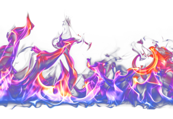 PNG  a *photo of a purple flame border*, isolated on black background --ar 3:2