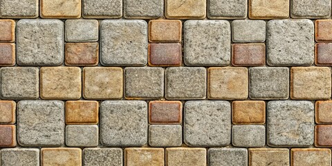 Obraz premium Square seamless paving stones texture , pavement, sidewalk, background, pattern, design, flooring, outdoor, urban