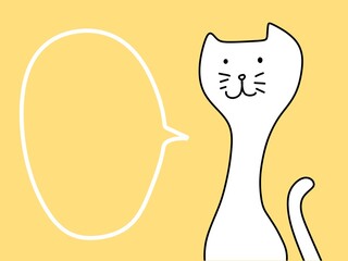 cat cartoon on yellow background illustration