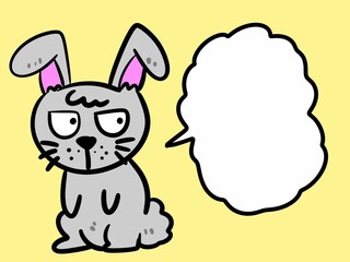 speech bubble cartoon rabbit