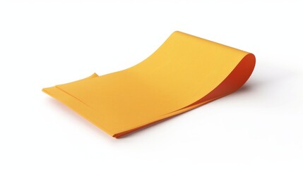 Note paper, orange color, isolated on white background, generative ai