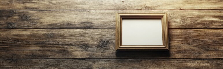 Fototapeta premium 3D rendering of a photo frame on a wooden surface