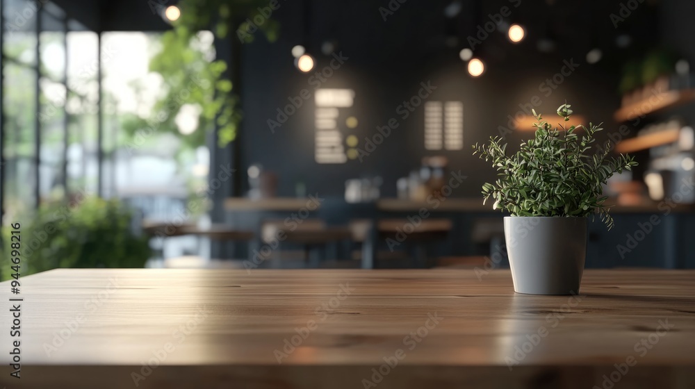 Poster blurred 3d rendering of a coffee shop or cafeteria suitable for background use