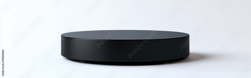 Poster black table 3d rendering isolated on white illustration for platform or stand object presentation te