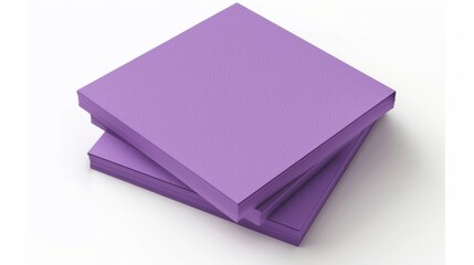 Note paper, purple color, isolated on white background generative ai