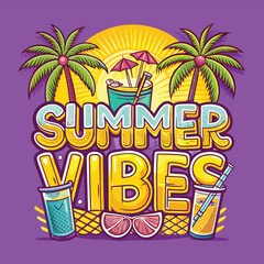 Obraz premium Summer Vibes t-shirt design 