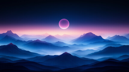 Mountain Landscape During a Solar Eclipse