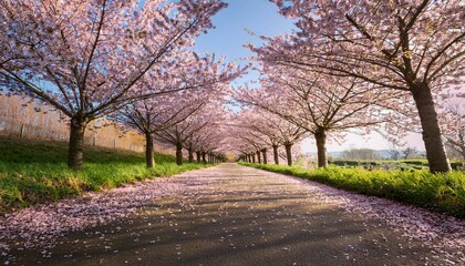 Obraz premium Beautiful cherry trees landscape in the Park